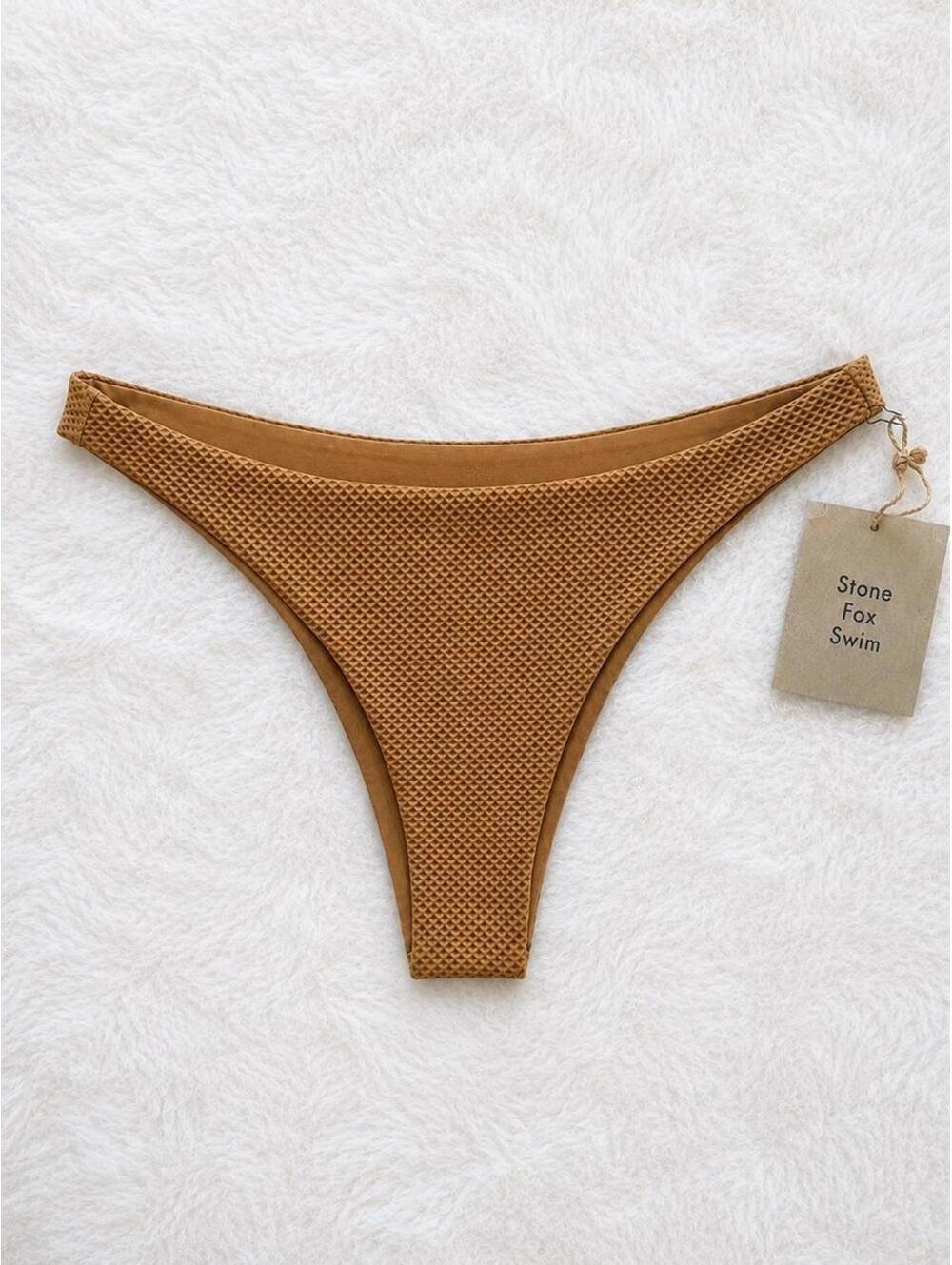 Stone Fox Swim brown bikini bottoms #swimwear #beachwear #summer